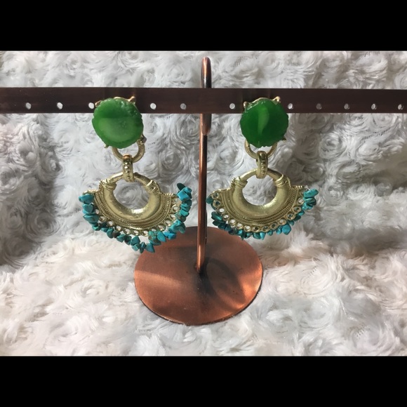 Bohemian Queen Turquoise Earrings - Picture 2 of 6